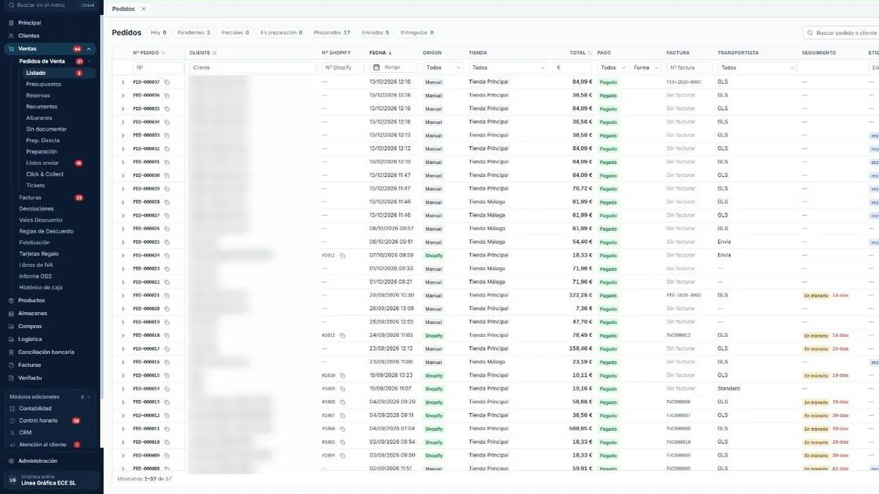 Pedidos de venta en FactuLinker Pro